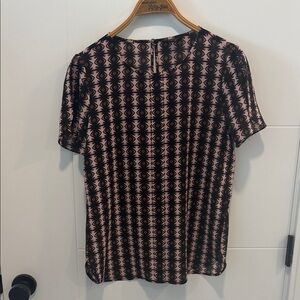 J. Crew black label Pink and Black Geometric Print shirt size 6